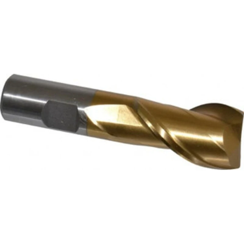 Value Collection 1, 1-1/2 LOC, 3/4 Shank Diam, 3-3/4 OAL, 2 Flute, High Speed Steel Square End Mill Single End, TiN F...